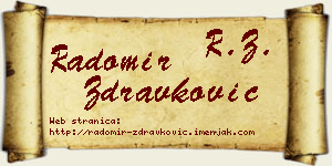 Radomir Zdravković vizit kartica